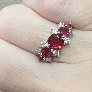 Radiant Ruby and Diamond Women's Ring